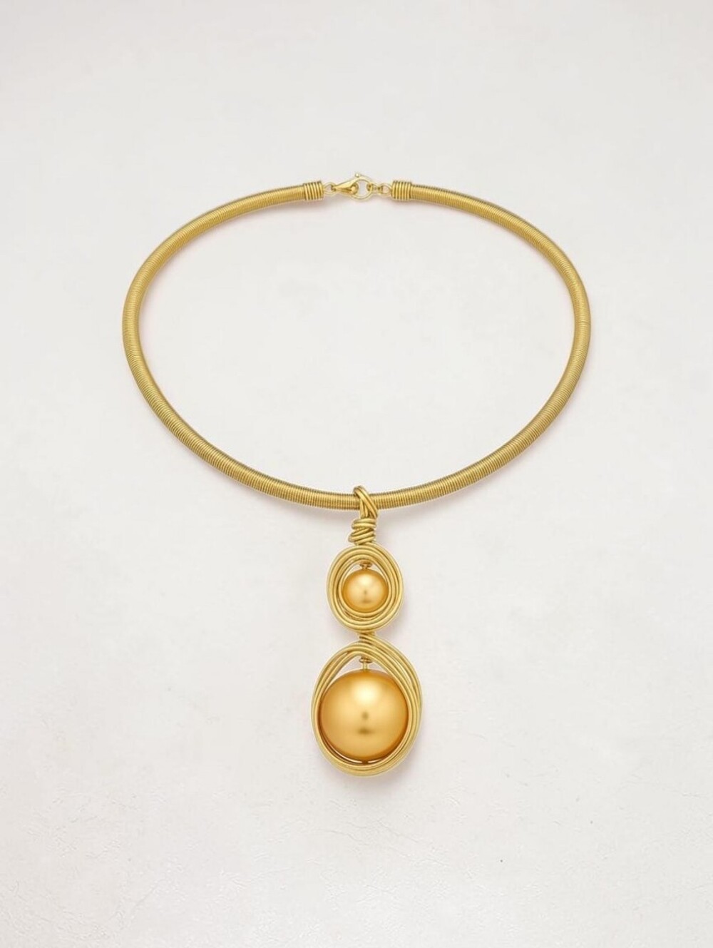 Nwt Sassified Boutique Gold Double Orb Pendant Collar Necklace Set.